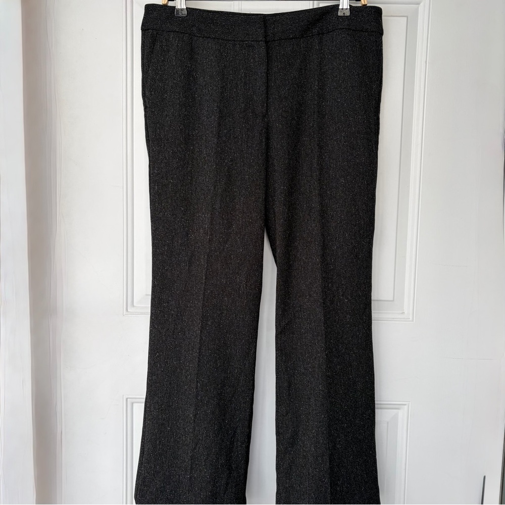 •Ann Taylor Factory• Black Subtle Tweed Career Pants - Size 14P